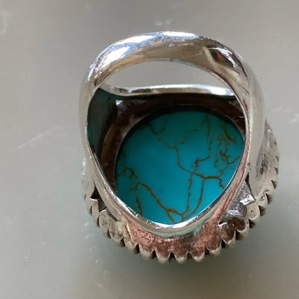 Carved Turquoise  ring